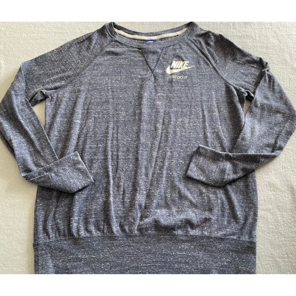 Nike Sportswear Gym Vintage Crewneck Sweatshirt Blue Heather 883725-471 Womens L